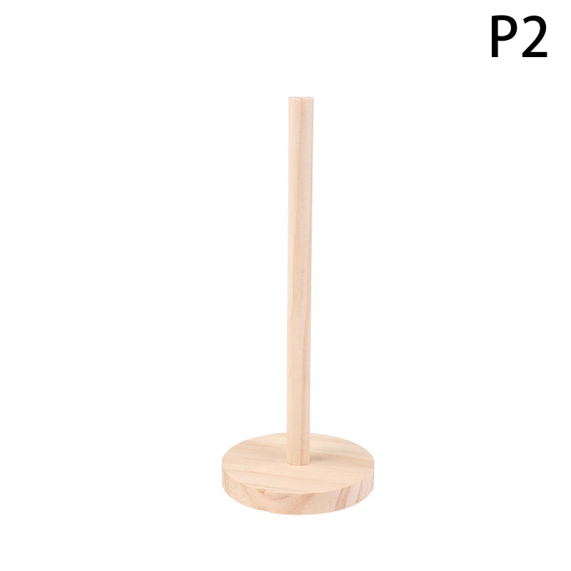 1PC Easy To Assemble Wooden Paper Towel Holder For Kitchen, Living Room, And Bedroom - Vertical Tissue Rack For Home Decoration