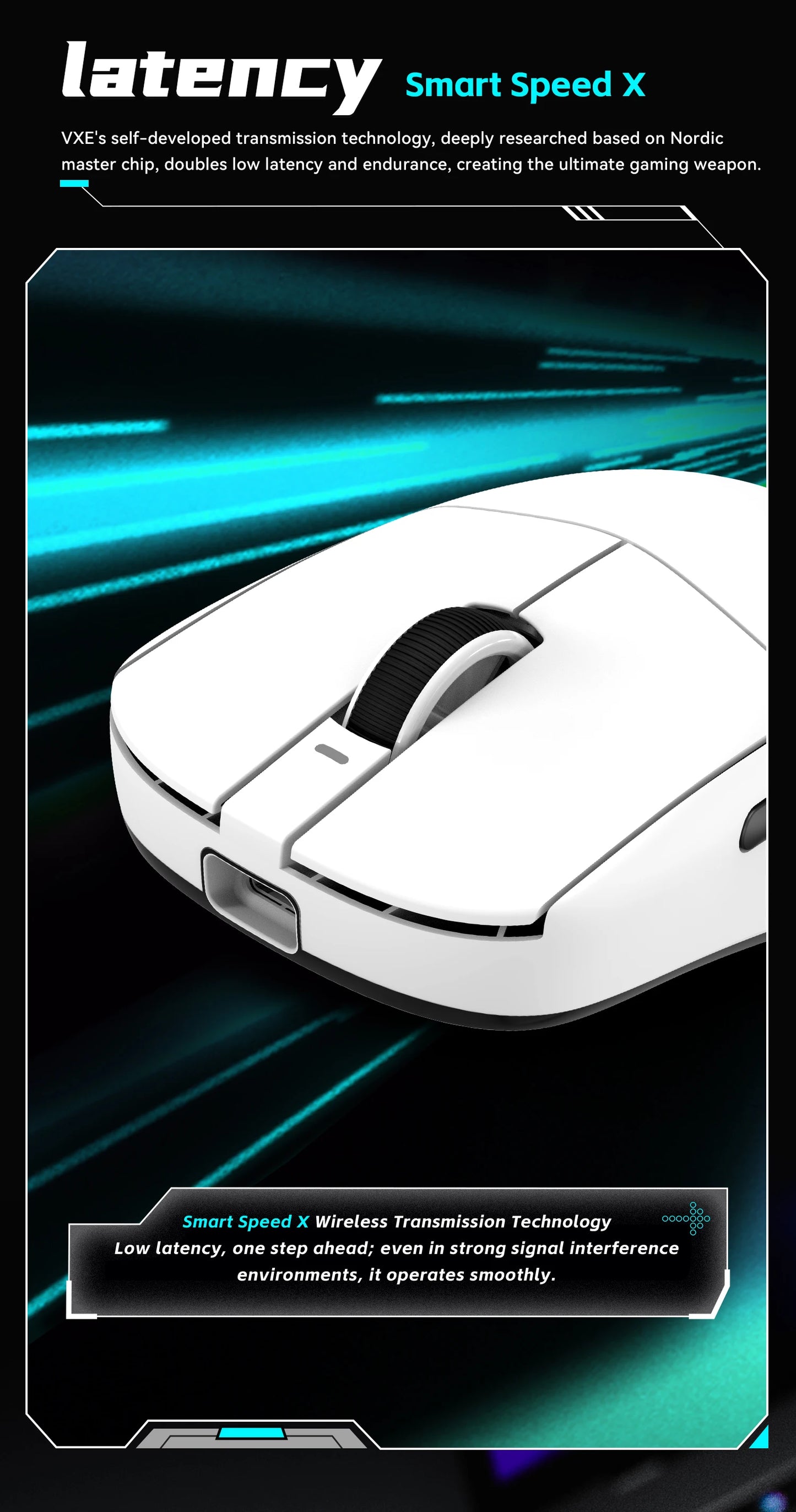 VXE Dragonfly R1 Wireless Mouse PAW3395 Sensor Nordic 52840 2KHz FPS Game Mouse Intelligent Speed Low Delay Game Office