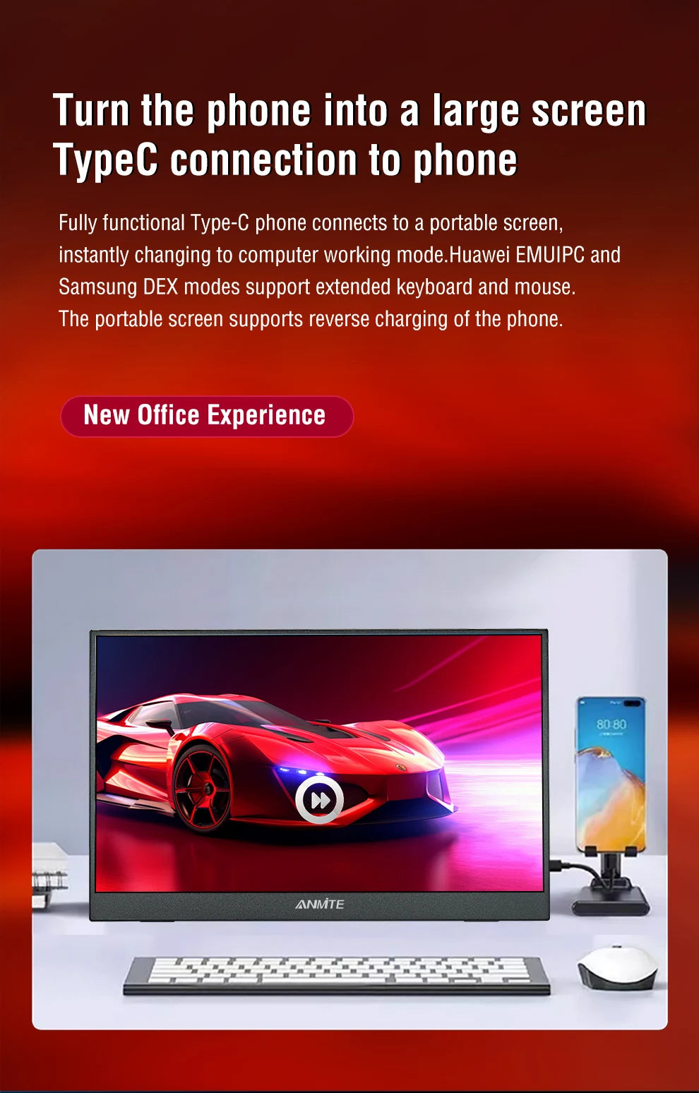 14 Inch Portable Touch Monitor Non-touch Optional 16:10 400cd/m2 Gaming Computer Expand Display For XBox PS4/5 Switch Loptop