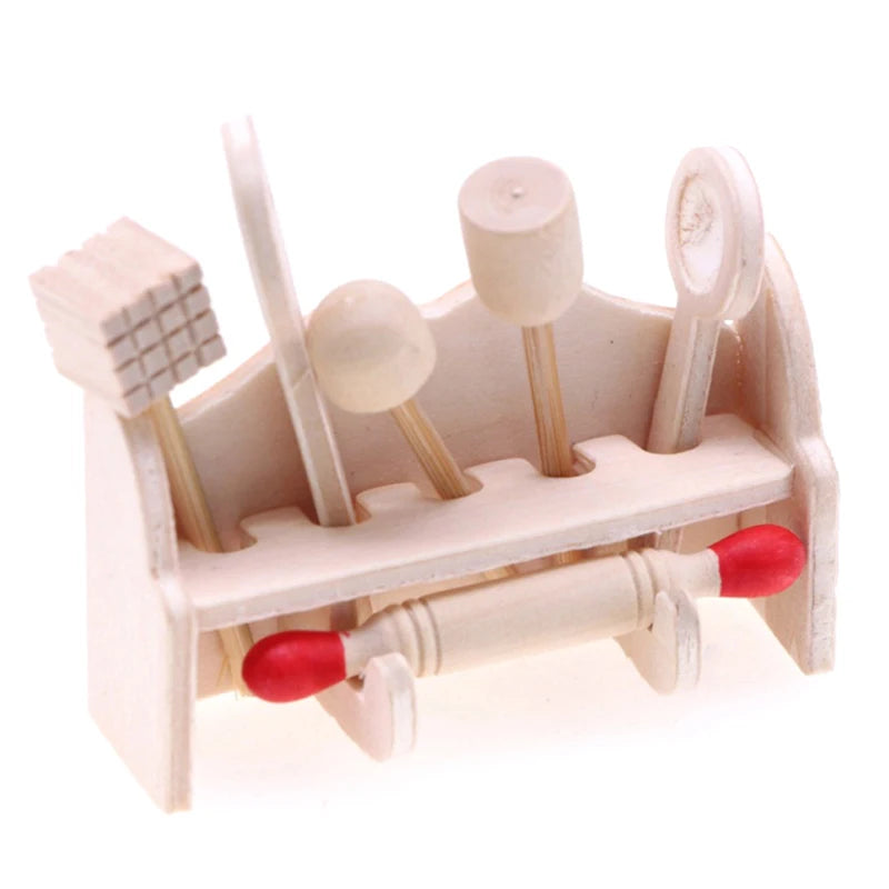 1/12 Dollhouse Miniature Kitchenware Kit Model Doll Kitchen Baking Supplies Decor Toy Micro Scene Construction Props