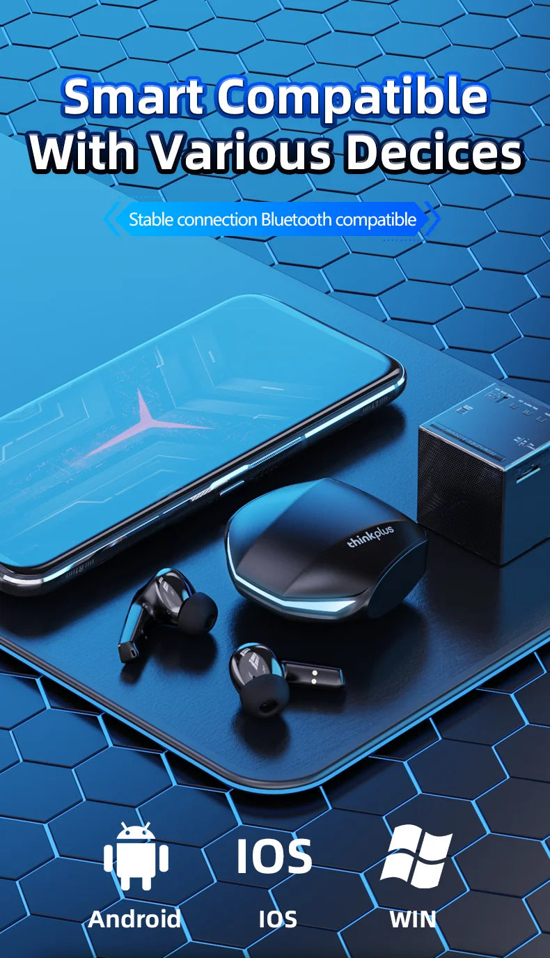 Choice Lenovo GM2 Pro Earphone Bluetooth 5.4 Headphones with Mic 9D Stereo Pro 6 Earbuds Dual Modes Music Game Wireless Headset