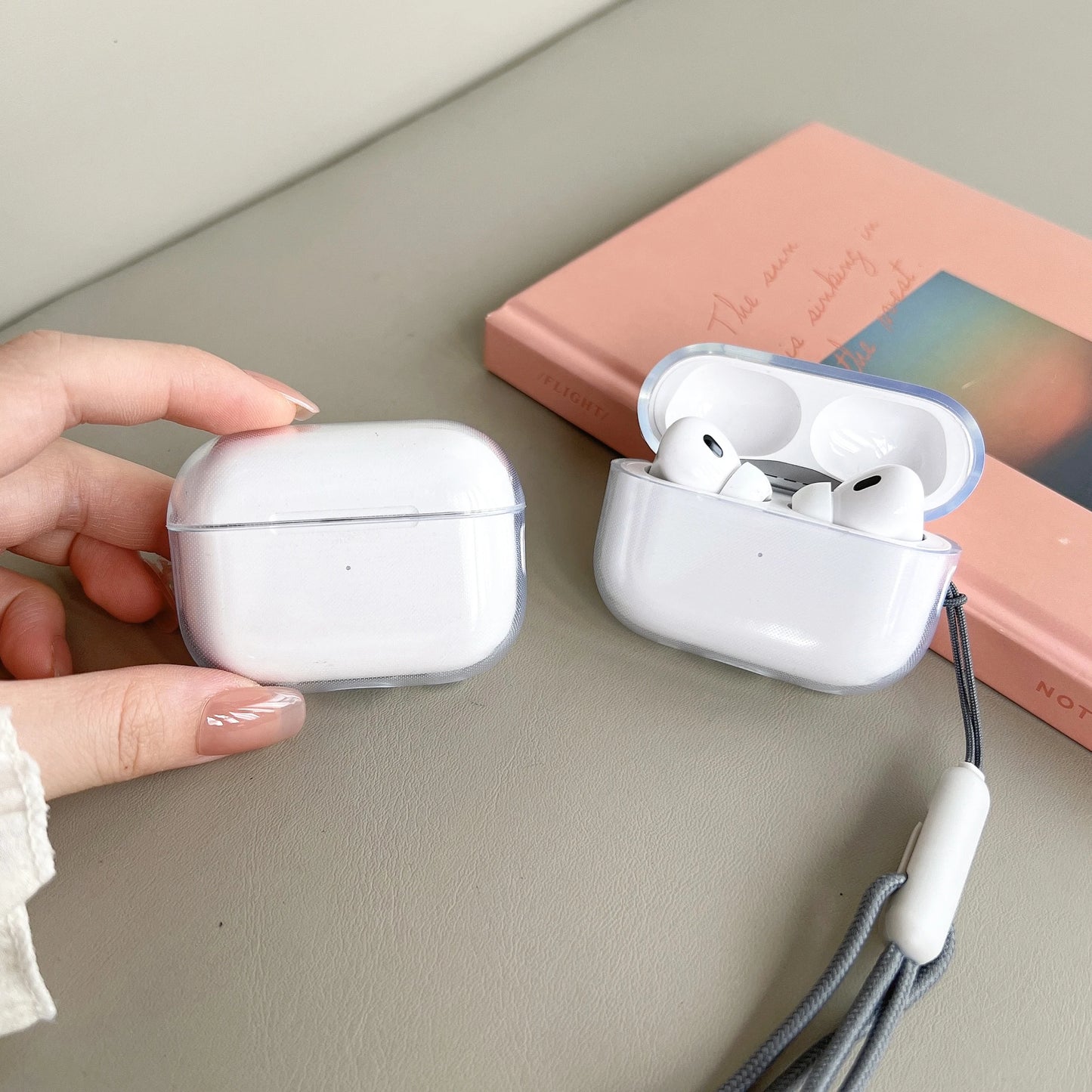 Clear TPU Earphone Case for Airpods 4 3 2 1 Pro Pro2 Shockproof with Lanyard Strap for Airpods Charging Case Transparent Cover