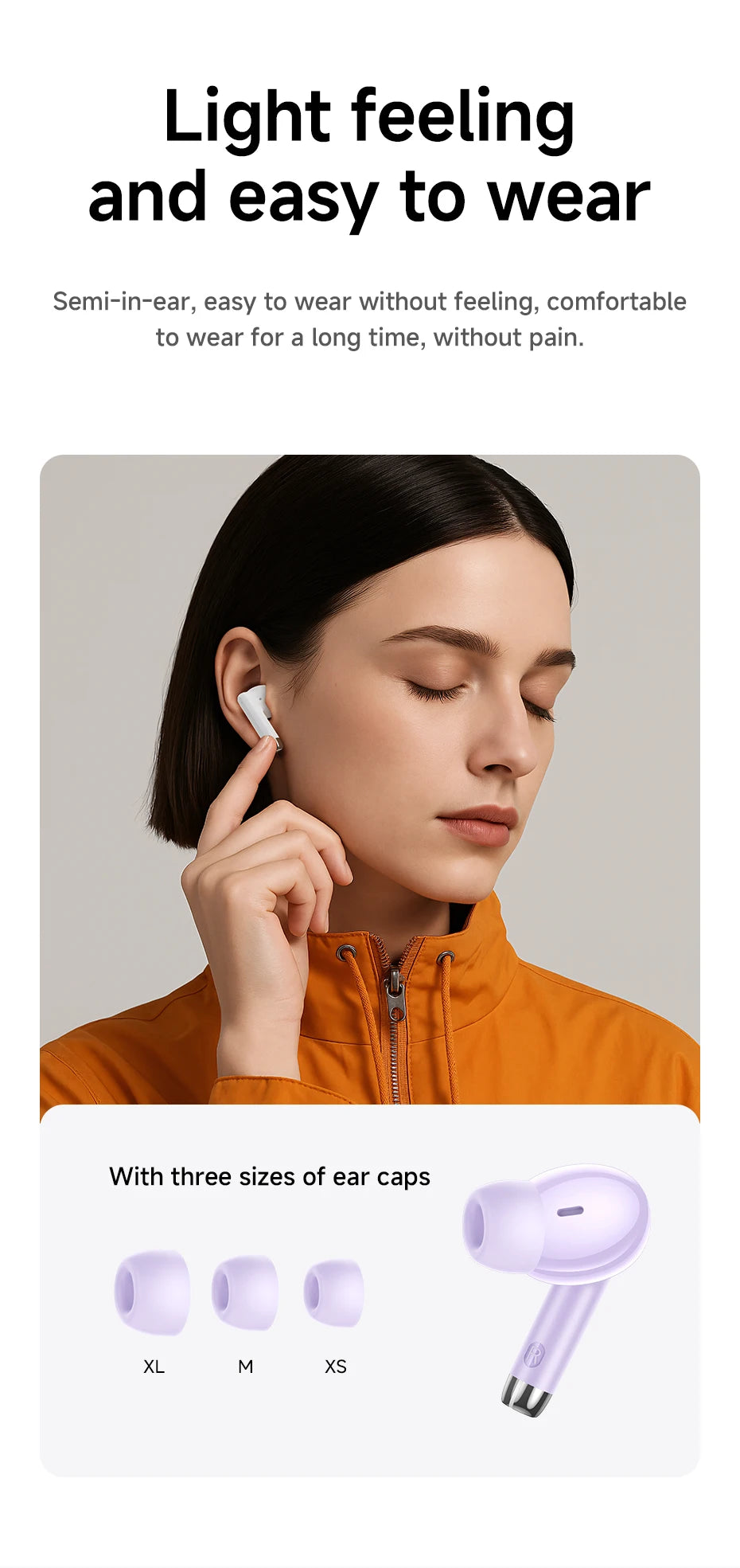 HOCO EQ2 True Wireless Bluetooth 5.3 Earbuds Touch Control Stereo In-Ear Headphones Built-In Microphone Sports Compatible