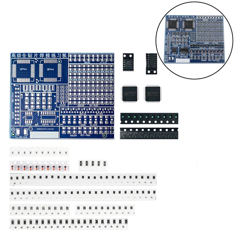 SMD NE555 CD4017 Rotating Flashing LED Components SMT LQFP44 Soldering Practice Board Electronic Circuit Training Suite DIY Kit