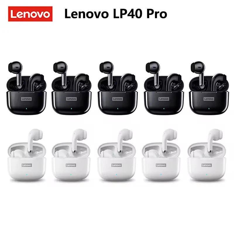 Lenovo LP40 Pro Headphones Wireless Bluetooth 5.4 TWS Hifi Stereo Earphones Gaming Sports Touch Control HD Call with Mic Earbuds