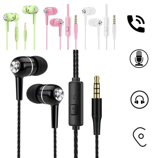 1/2/3/4pcs Universal 3.5mm Wired Headphones Sport Earbuds with Bass Phone Earphones Stereo Headset with Mic volume control