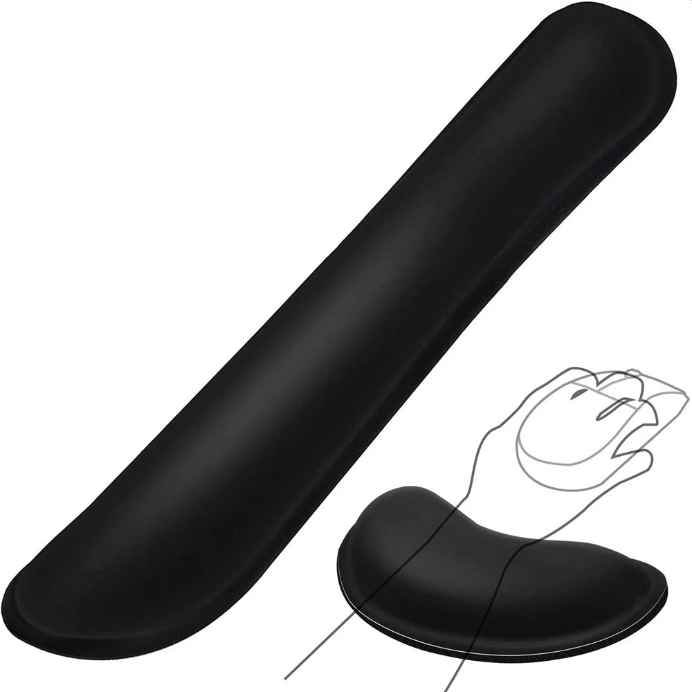 Keyboard Wrist Rest Mouse Pad with Wrist Support Memory Foam Keyboard Pad Set Ergonomic Mousepad for Office Gaming PC Laptop
