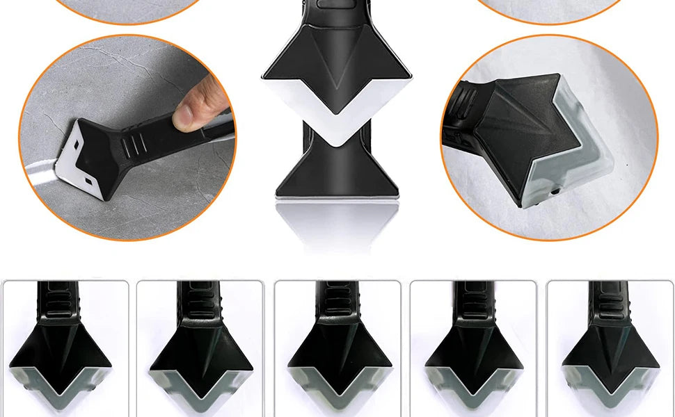 Silicone Scraper Squeegee Glue Remover Knife Caulking Angle Beauty Crack Trowel Tool Grout Scraper Kit 5in1 Multifunctional Home
