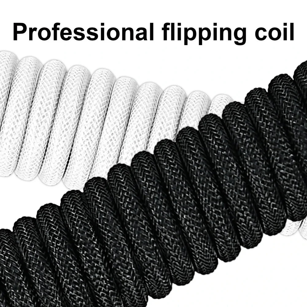 Mechanical Keyboard Coiled Cable Detachable USB C Aviator Connector Coiling Cable Desktop Computer Gaming Keyboard Accessories
