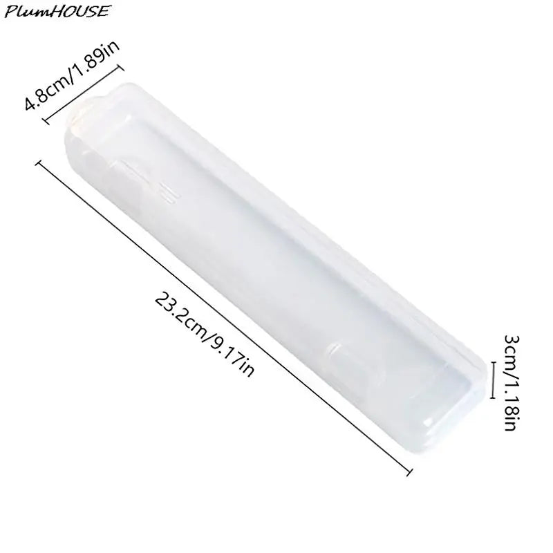 1pc Portable Makeup Brush Organizer Eyebrow Pencil Tableware Chopsticks Transparent With Cover Storage Box Kitchen Accessories