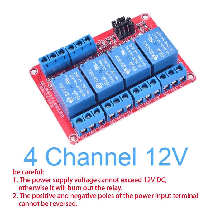 1/2/4/8 Channel Relay Module 5V/12V/24V with Optocoupler Isolation High/Low Level Dual Trigger for Arduino/PLC/MCU Control Board
