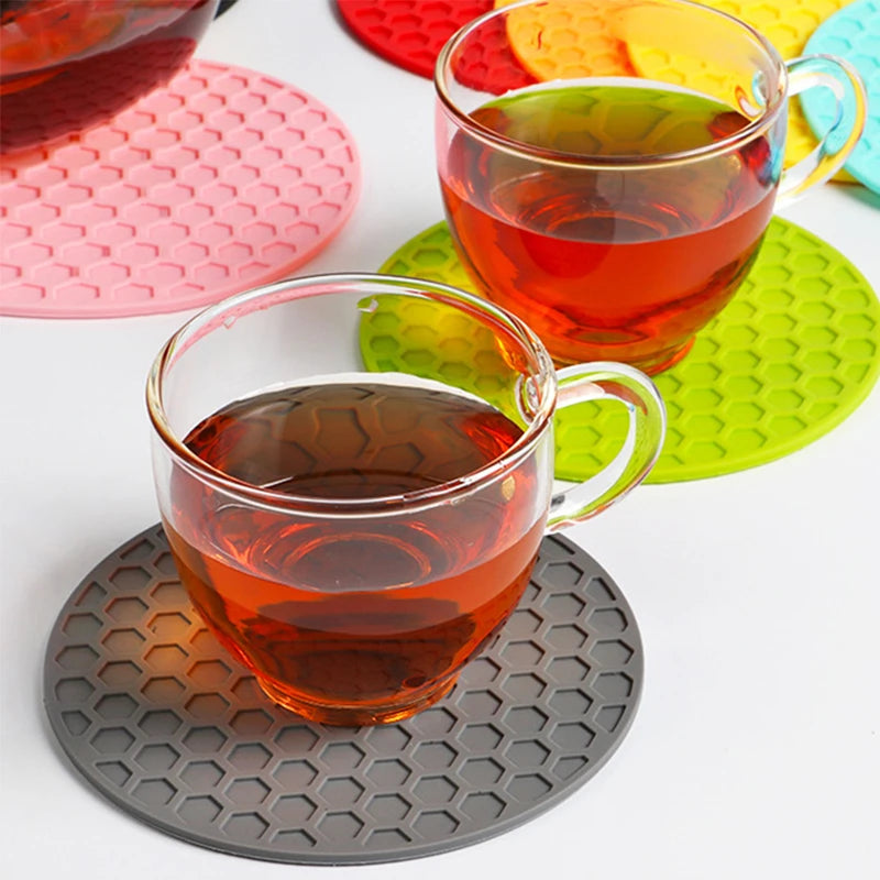 10/9cm Cup Coaster Silicone Cup Pad Slip Insulation Pad Cup Mat Hot Drink Holder Mug Stand Tasteless Home Kitchen Accessories