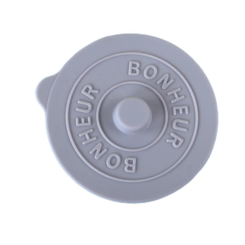 Simple Solid Color Concave Embossed Letter Silicone Rubber Integrated Cover Creative Water Cup Dust Cup Lid Round Cold Mug Lid