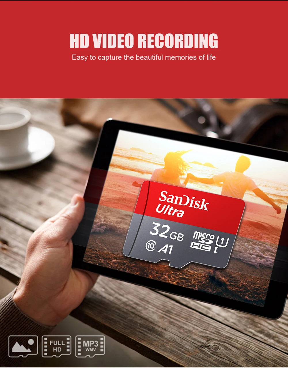 Sandisk Memory Card 256GB 128GB 64GB 32GB TF Micro SD Card Class 10 UHS-1 Flash Card Memory for Smartphone PC+Card Reader