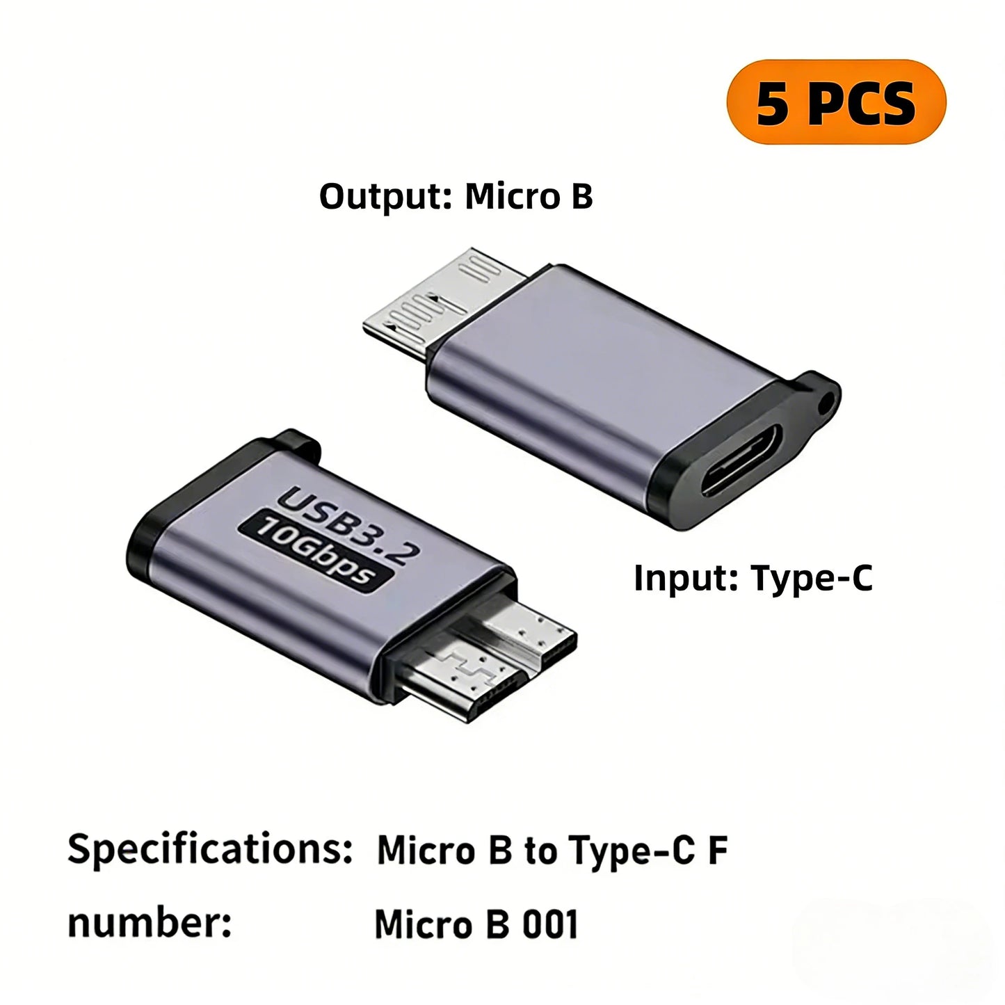 USB C 3.0 Micro B Male To Type C Female Adapter Type-C To Micro B Connector for Laptop External Hard Drive Disk Box Samsung S5