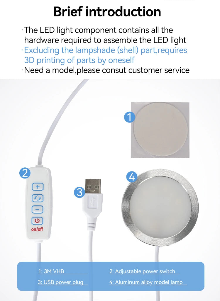 For Bambu Lab Led Lamp Kit 001 Maker Supply Bambulab Light Kit Led Light Parts Diy Model Without 3d Printing Parts