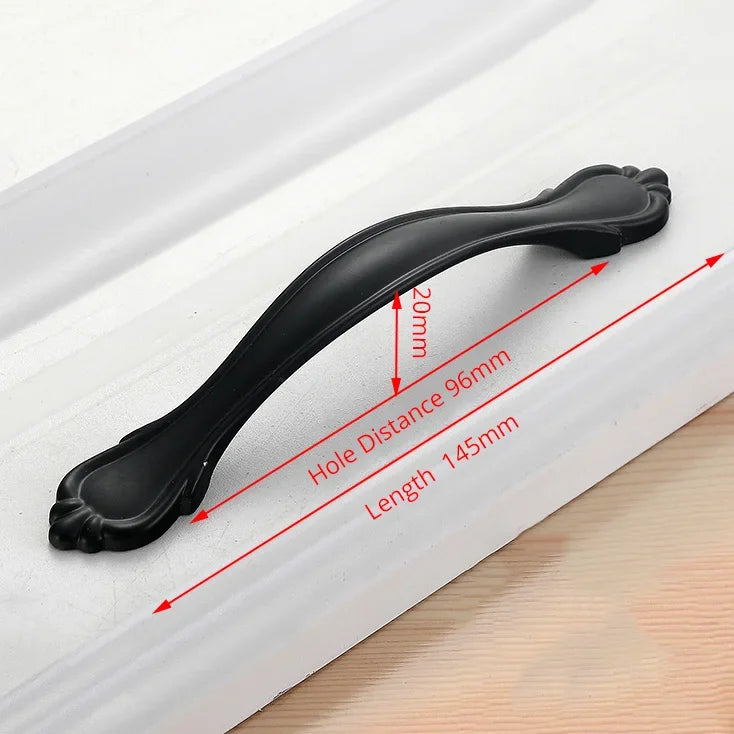 Aluminum Alloy Black Cabinet Handles American Style Solid Kitchen Cupboard Pulls Drawer Knobs Furniture Handle Hardware