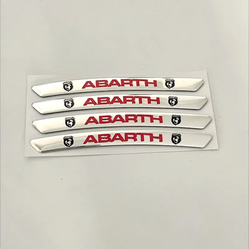 New For Abarth 595 695 124 Spider Wheel Rim Stickers Car Logo Emblem Badge Decals Fiat 500 Panda Tipo Doblo Ducato Accessories