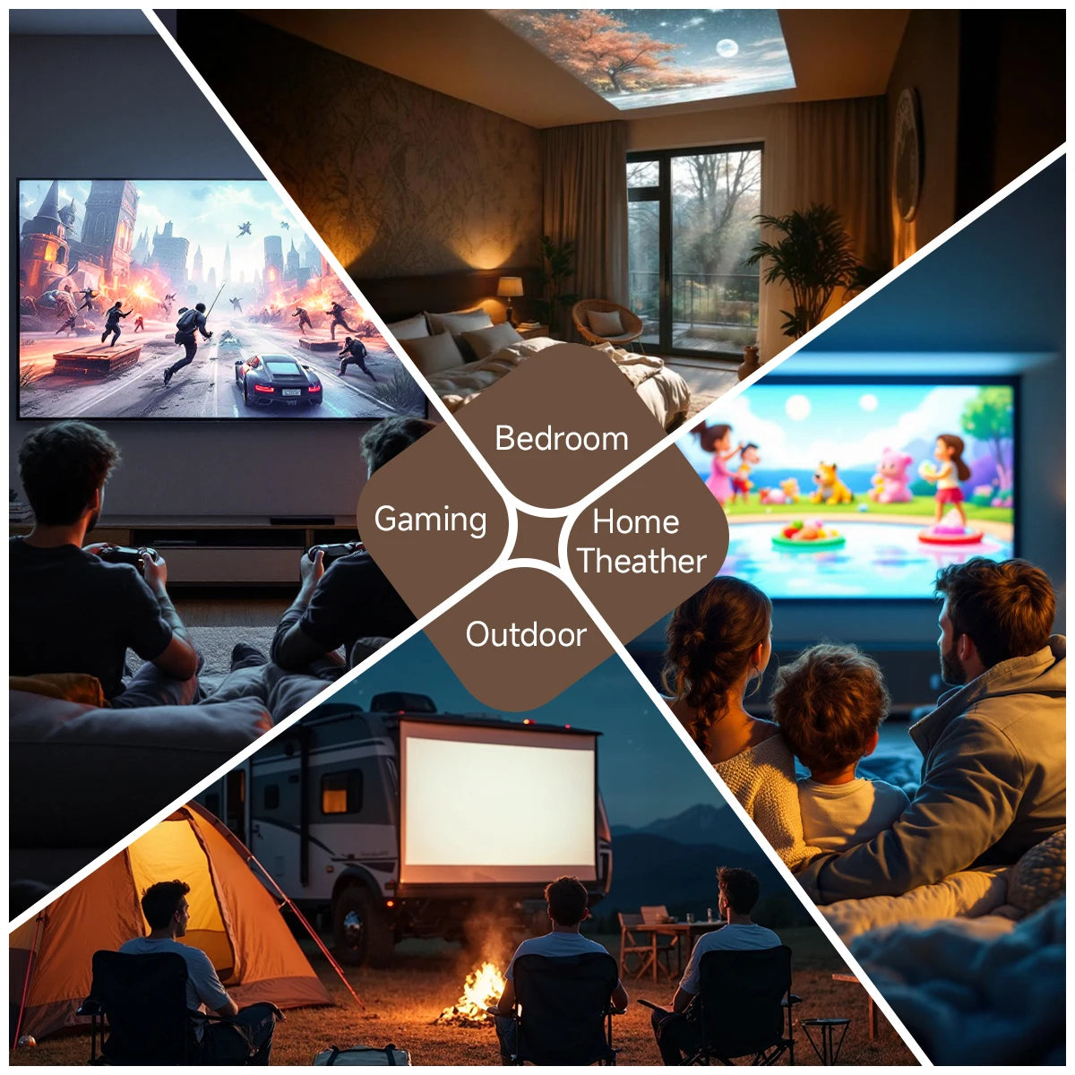 Magcubic 650ANSI L018 Projector 8K Native 1080P Auto Focus & Keystone Correction Android14 BT5.4 WIFI6 360° Portable Home Cinema