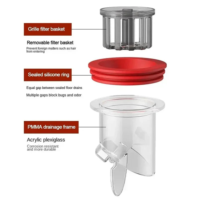 Odor Proof Floor Drain Valve-Sewer Core Backflow Preventer Shower Floor Drain Plug for Kitchen Bathroom Toilet Sewer