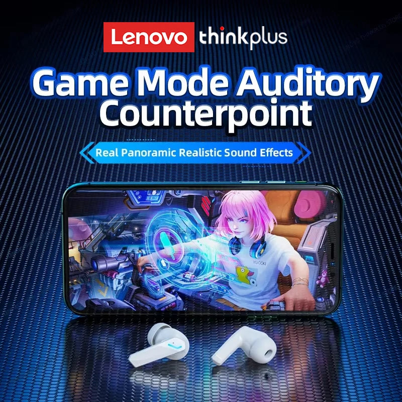 Choice Lenovo GM2 Pro Earphone Bluetooth 5.4 Headphones with Mic 9D Stereo Pro 6 Earbuds Dual Modes Music Game Wireless Headset