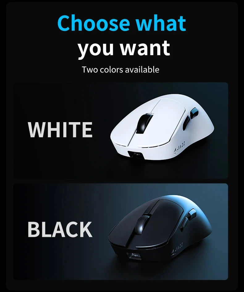 AJAZZ Wireless Gaming Mouse 3 Model With Magnetic Attraction Charging Base PAW3311 Sensor 12000 DPI For PC Laptop AJ179 V2/MAX
