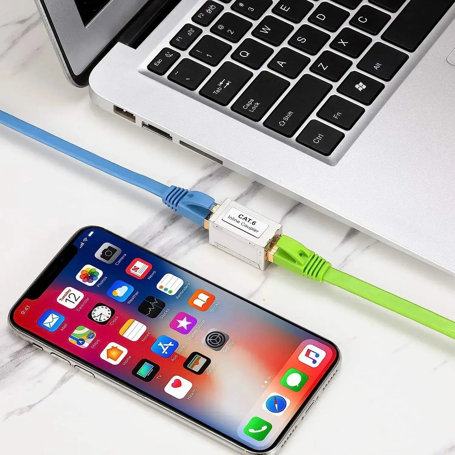 RJ45 Coupler Ethernet Extender 10Gbps, Cat7 Ethernet Coupler Female to Female Connector for Cat7/ Cat6/ Cat5e Cable