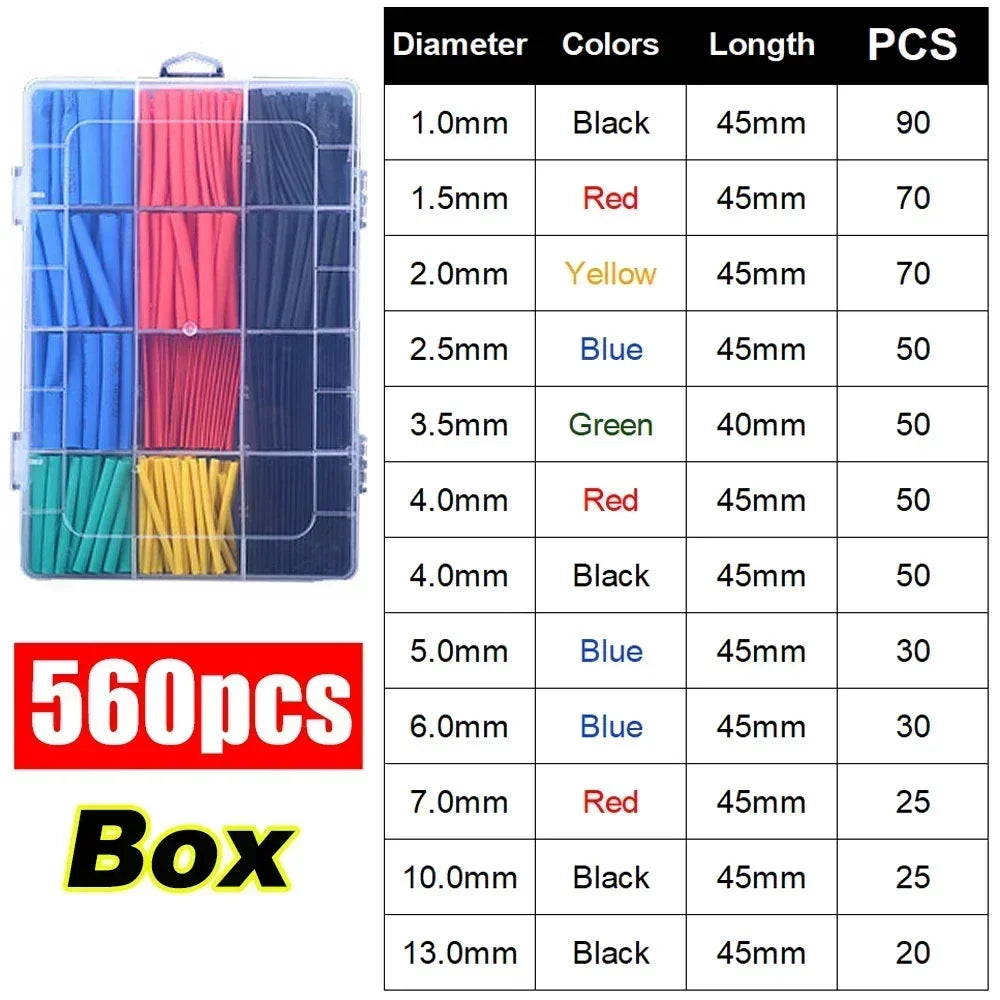 Thermal-Activated Cable Sleeve Shrinkable Wire Protector Kit Insulation Tubes for DlY Proiects Automotive Electronics Repair