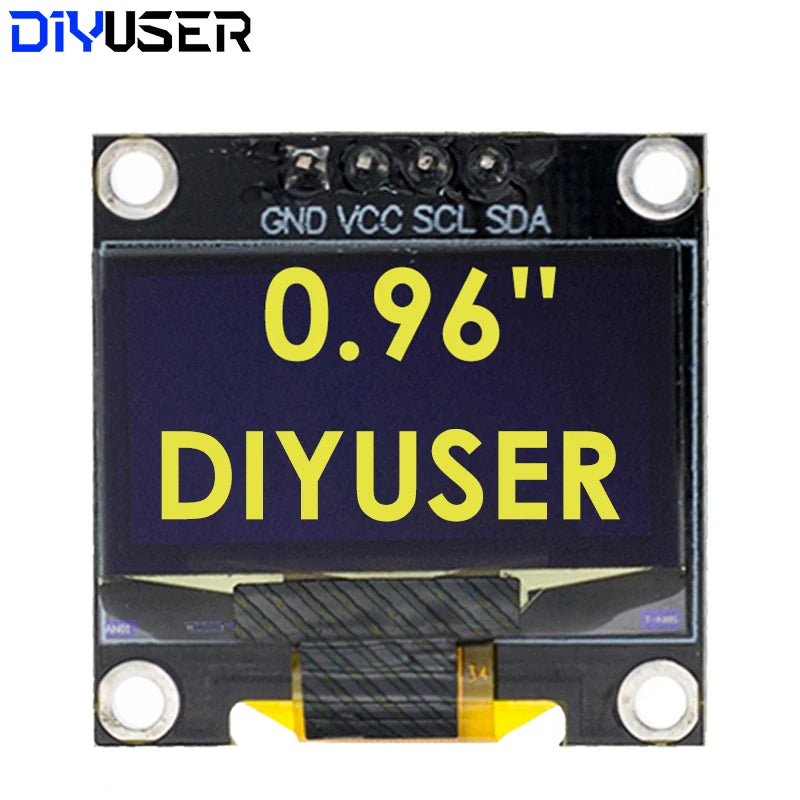 0.96 Inch OLED Display Module I2C IIC Serial White Screen 128x64 SSD1306 Driver Board Compatible with ESP32 STM32