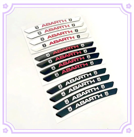 New For Abarth 595 695 124 Spider Wheel Rim Stickers Car Logo Emblem Badge Decals Fiat 500 Panda Tipo Doblo Ducato Accessories