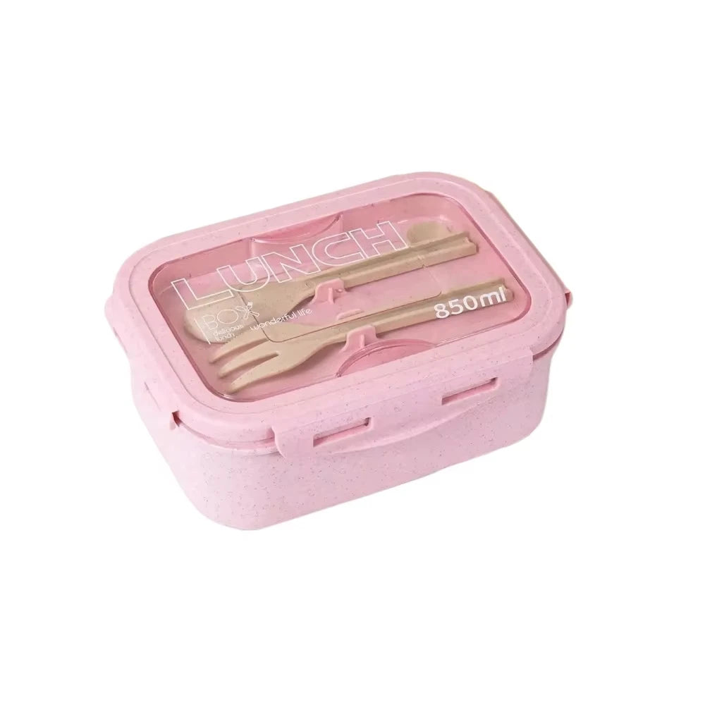 1pc Wheat Straw Lunch Box, Bento Box for Students, Portable Sealed Compartment Lunch Container for Microwave,back to school