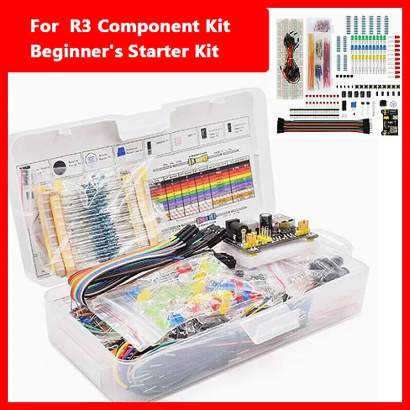 Start 830 Breadboard Kit MB-102 for UNO R3 Component Pack Beginner  Electronic Components Electrolytic Capacitor Resistor led