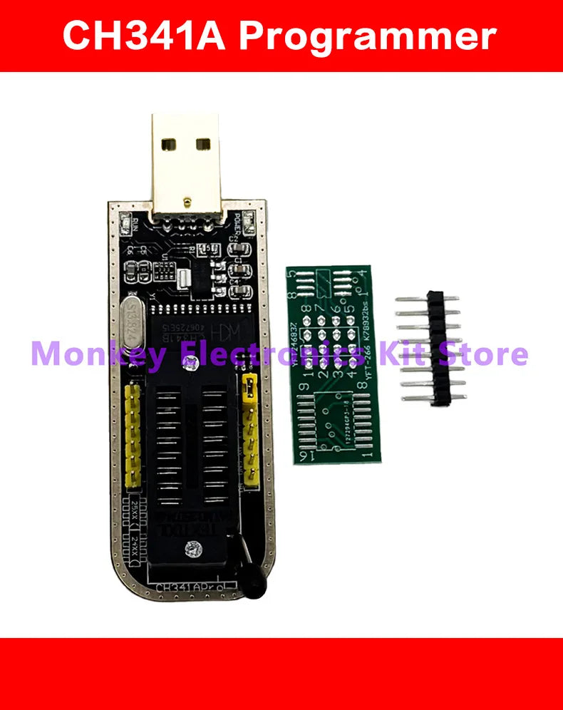 CH341A/B Programmer adapter+SOP8 clip+SOIC8 adapter with cable+1.8V adapter CH341A EEPROM Flash BIOS USB programmer ZIF adapter