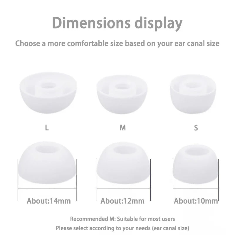 6 Pairs(S/M/L)Soft Silicone Replacement Eartips Earbuds Cushions Ear Pads Covers for In-Ear Headphones Earphones Accessories