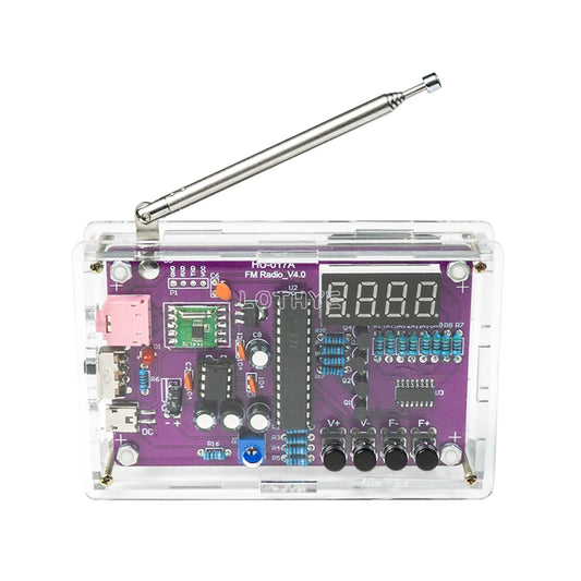 FM Radio Assembly Kit RDA5807S Circuit Board DIY Electronic Kit Dual Power Supply 87-108MHz School Teaching Training 5V / 3V