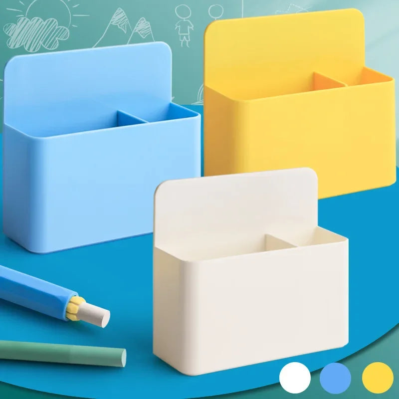 1Pc Magnetic Refrigerator Storage Box, Plastic Organizer Box, With Marker Pen Holder, Refrigerator Office Supplies
