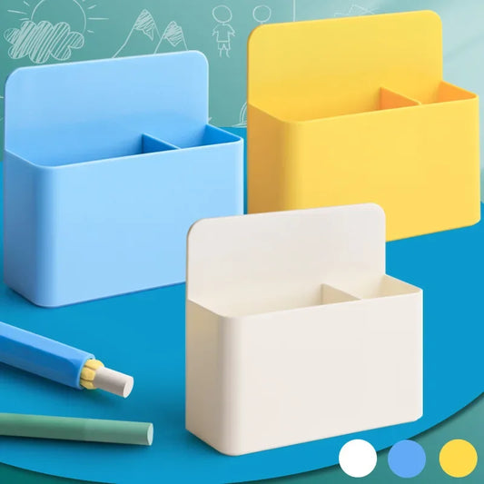 1Pc Magnetic Refrigerator Storage Box, Plastic Organizer Box, With Marker Pen Holder, Refrigerator Office Supplies