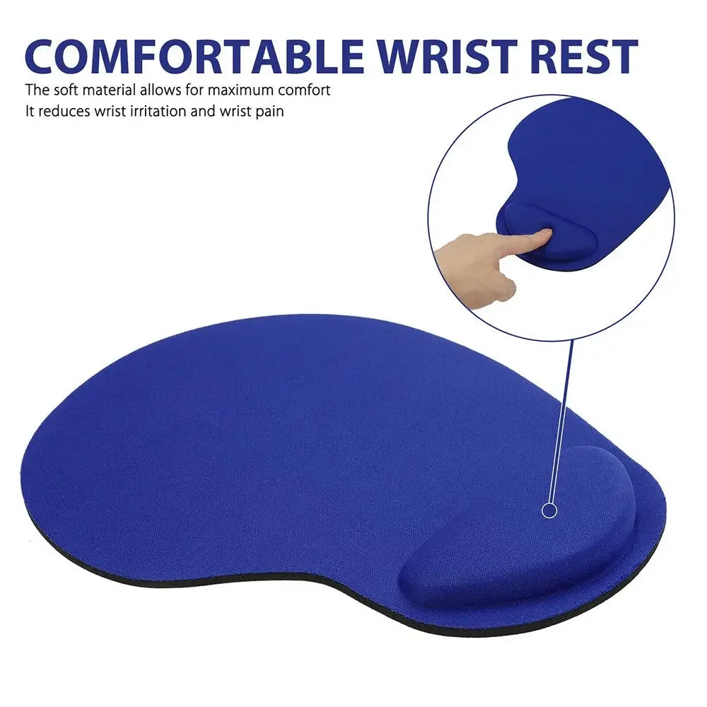 Ergonomic Wrist Rest Mouse Pad with Memory Foam - Non-Slip Gel Support Wrist Pad for Computer PC Laptop, Comfortable Office Desk Mat for Gaming & Work, Pain Relief Wrist Cushion
