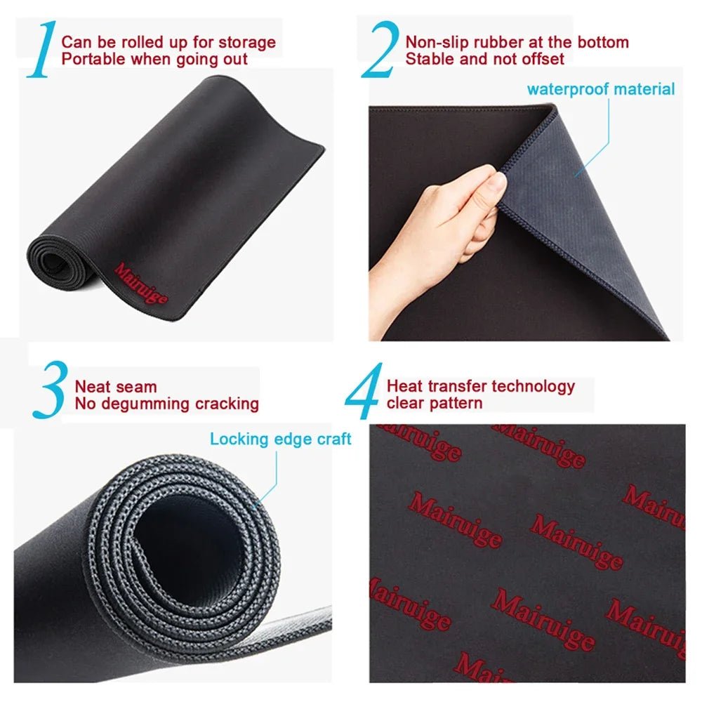 Large Anime Mouse Pad Non-Slip Extended Gaming Desk Mat with Rubber Base And Stitched Edge Kawaii Keyboard Mat for Laptop Gamer