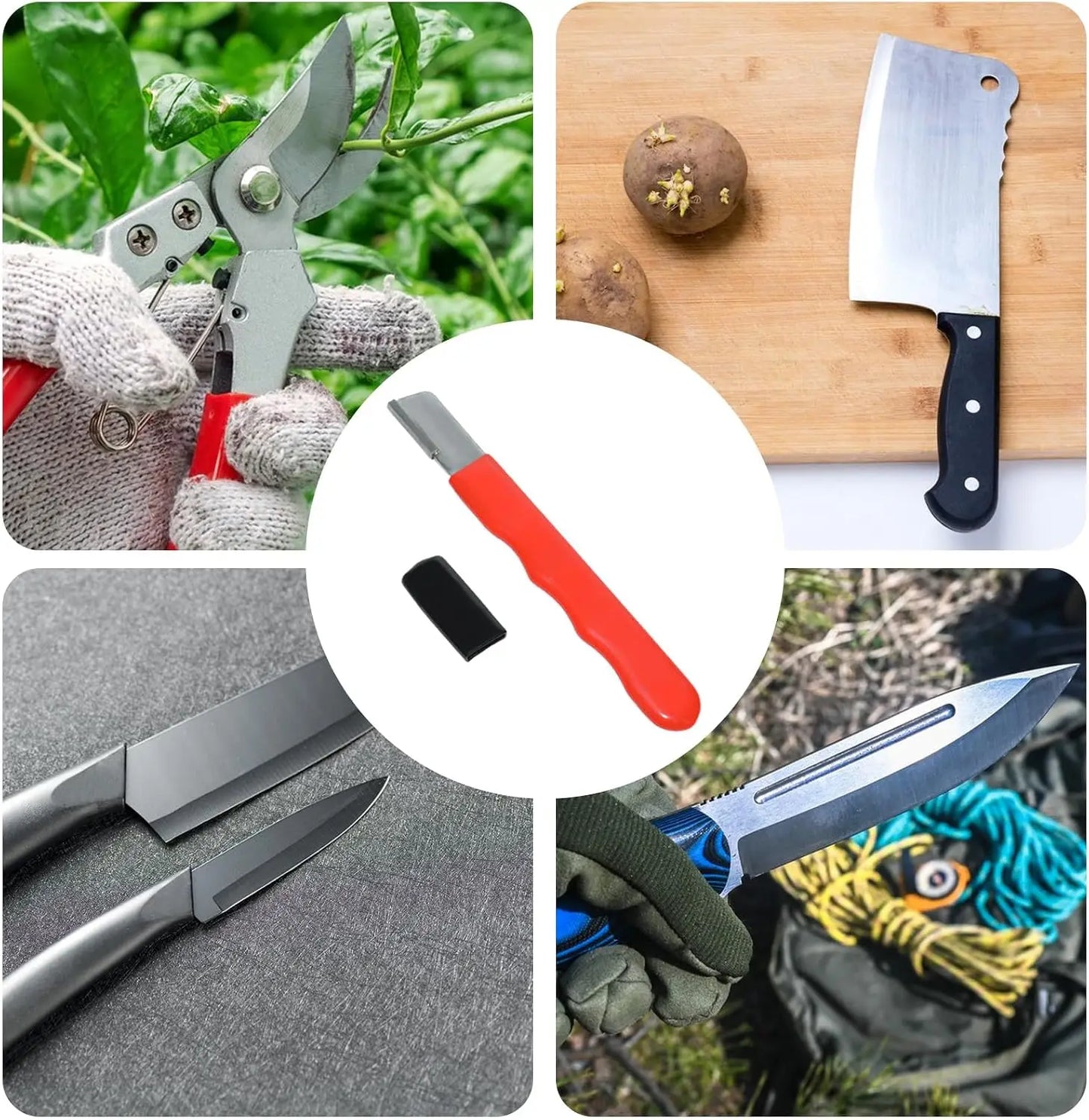 Manual Knife Scissors Sharpener Portable Quick Sharpening Tool for Home Kitchen Garden Pruning Shears Blade Sharpening Accessory