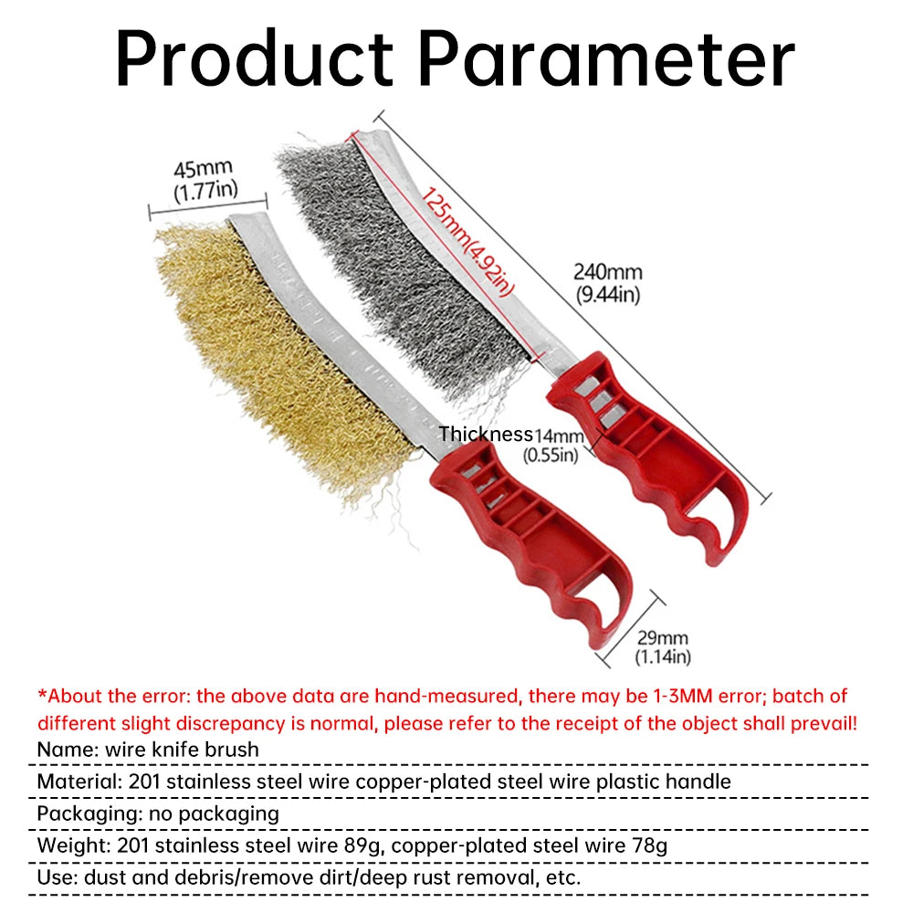 Multifunction Tool Wire Brush Copper Plated Long Handle Kitchen Grill Special Plate Rust Removal Clean Tool
