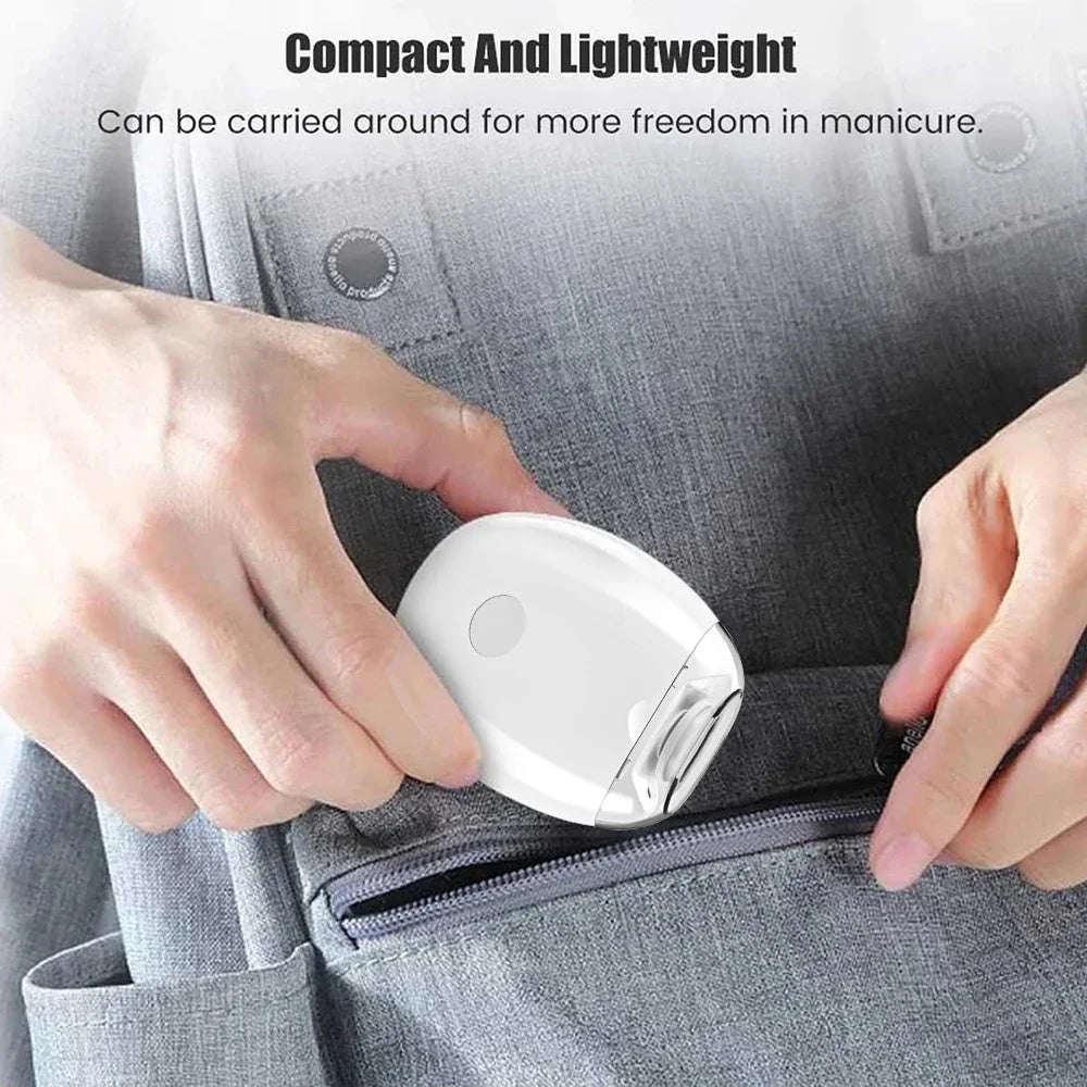 2-In-1 Portable Electric Nail File Built In LED Light Safe Automatic Nail Grinder Manicure Care Kit For Baby And Adult Home Daily Use