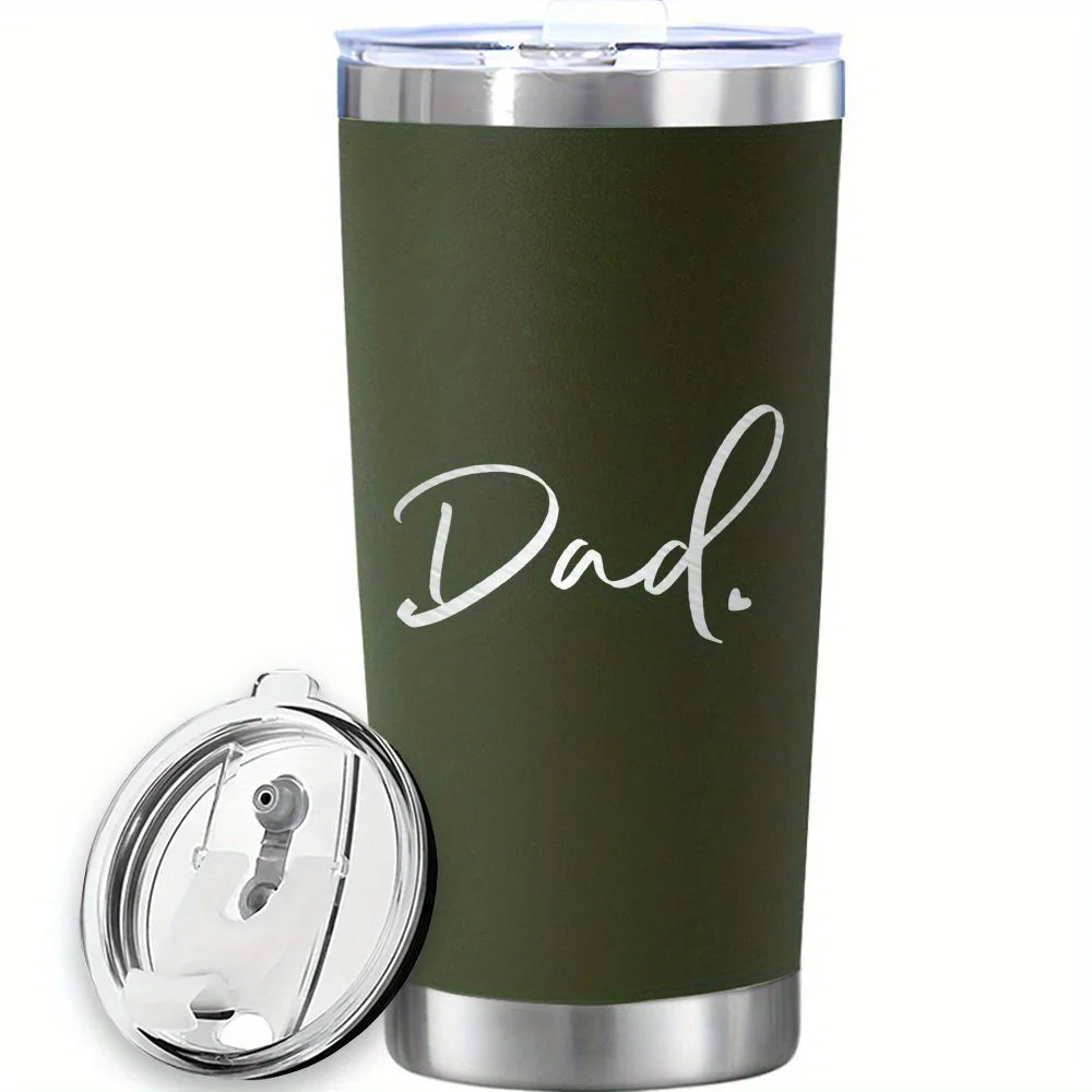 20oz Dad thermos water bottle, Stainless Steel Tumbler Large Capacity water thermal bottle Travel Coffee Mug, Father's Day Gifts