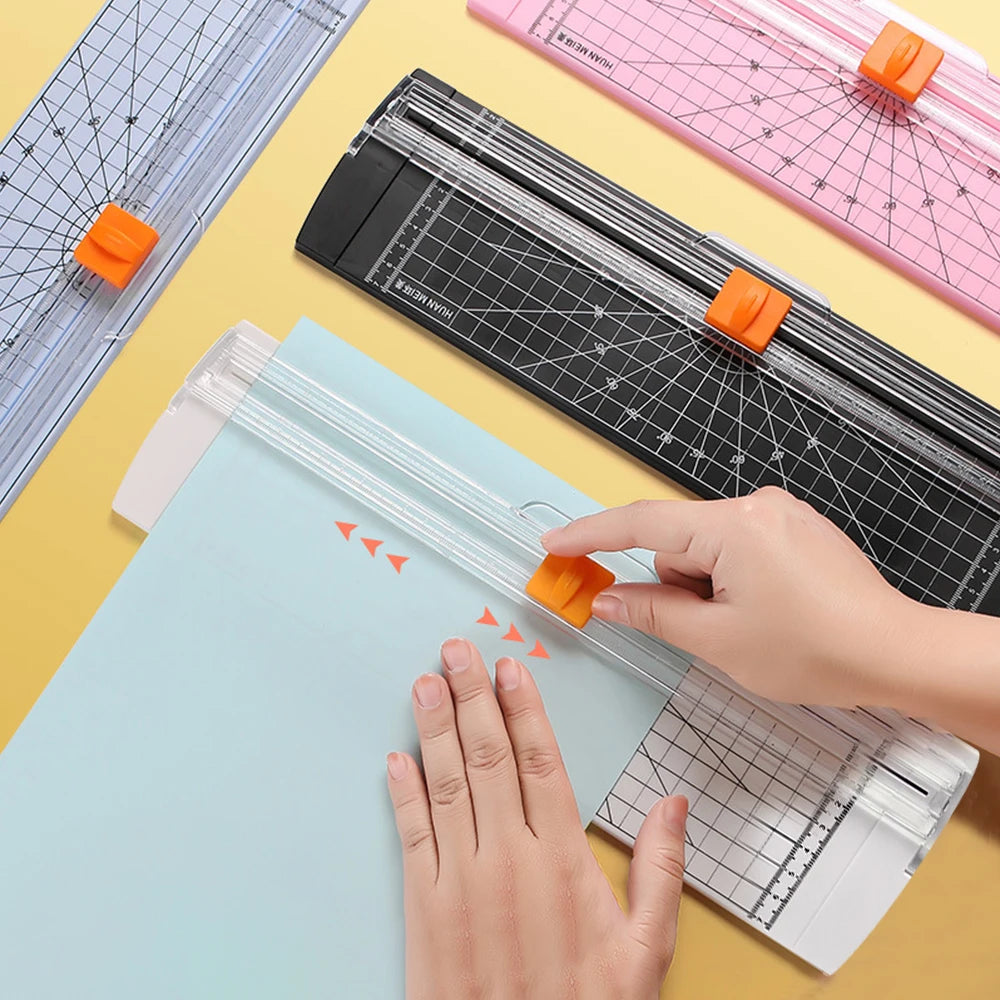 Office Bidirectional A4 A5 Guillotine Paper Cutter with Automatic Security Safe Guard for Photo Coupon Craft Paper Lightweight
