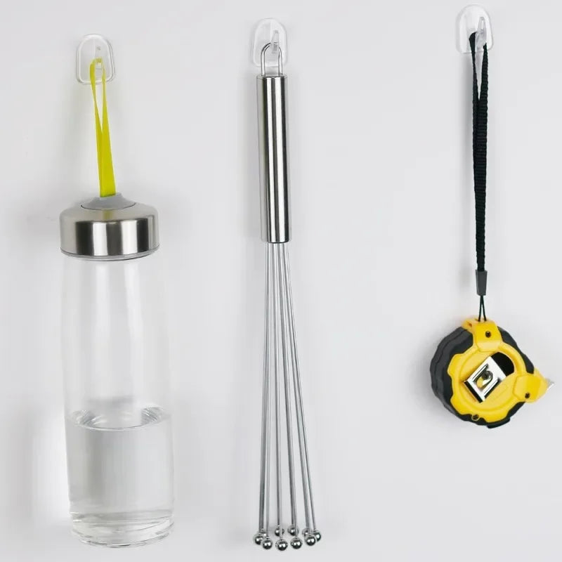 50/100PCS Mini Clear Wall Hooks Self Adhesive Transparent Sticky Hanger Wall Decor Hook Home Kitchen Bathroom Storage Organizers