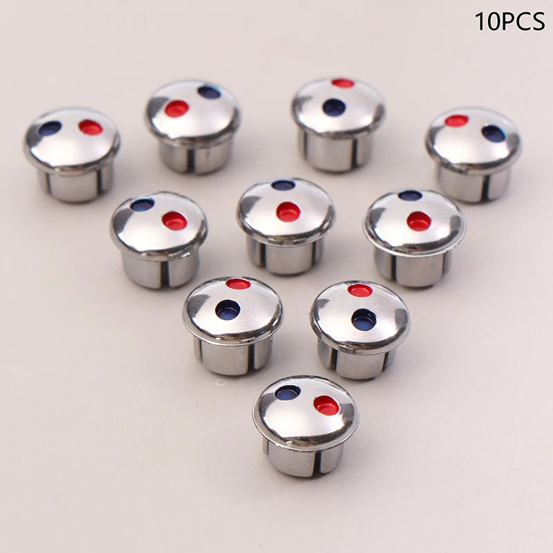 10pcs Faucet Handle Hot Cold Water Sign Red Blue Label Decoration Cover Kitchen Bathroom Mixer Tap Indicate For Faucet Handles