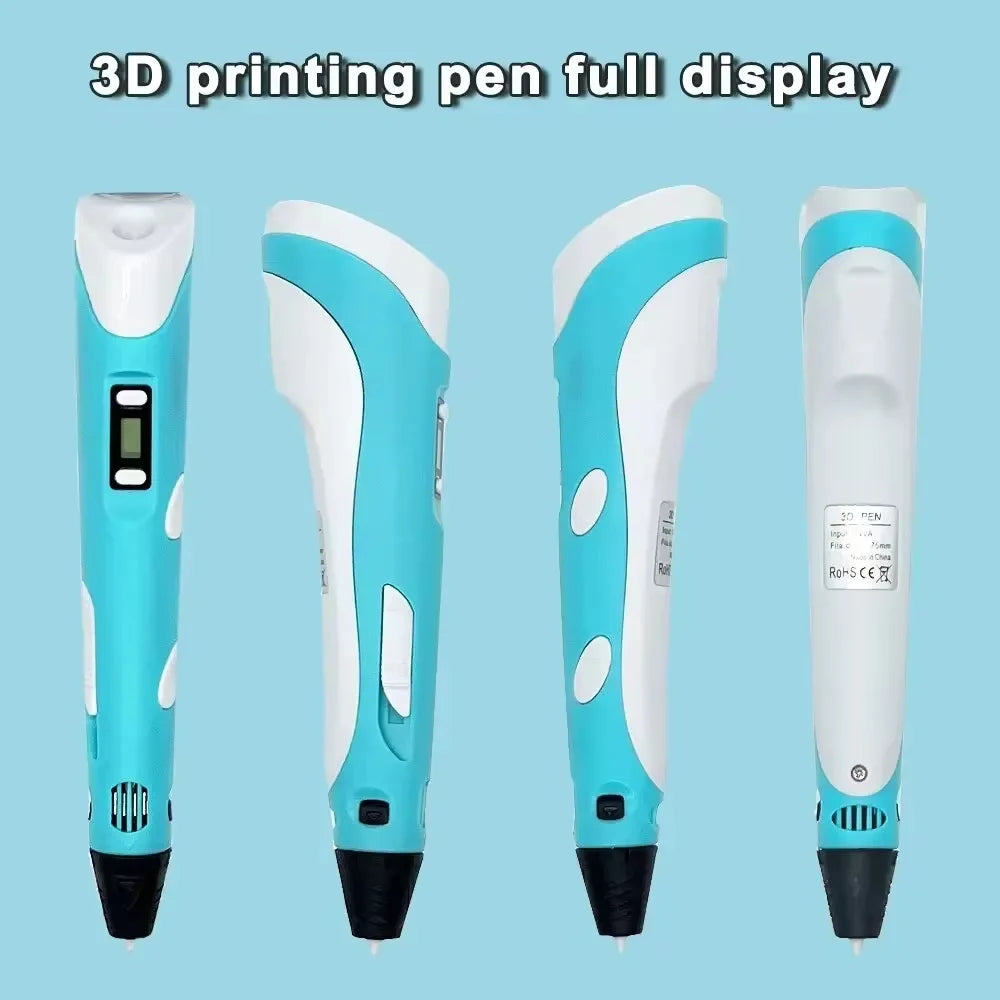 HOMEFISH Electronic 3D Printing Pen with 9M PLA Consumables High-Temperature 3D Graffiti Tool Intelligent Toy Gift