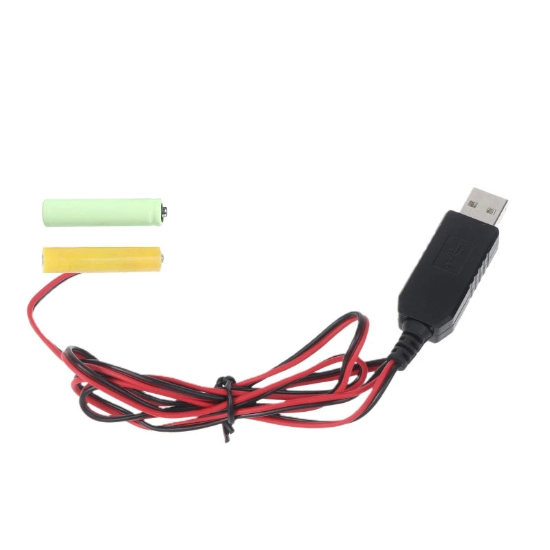 USB 5V to 3V (2x1.5V) LR03 AAA Dummy Battery Eliminators Cable for Remote Control Radio LED Light