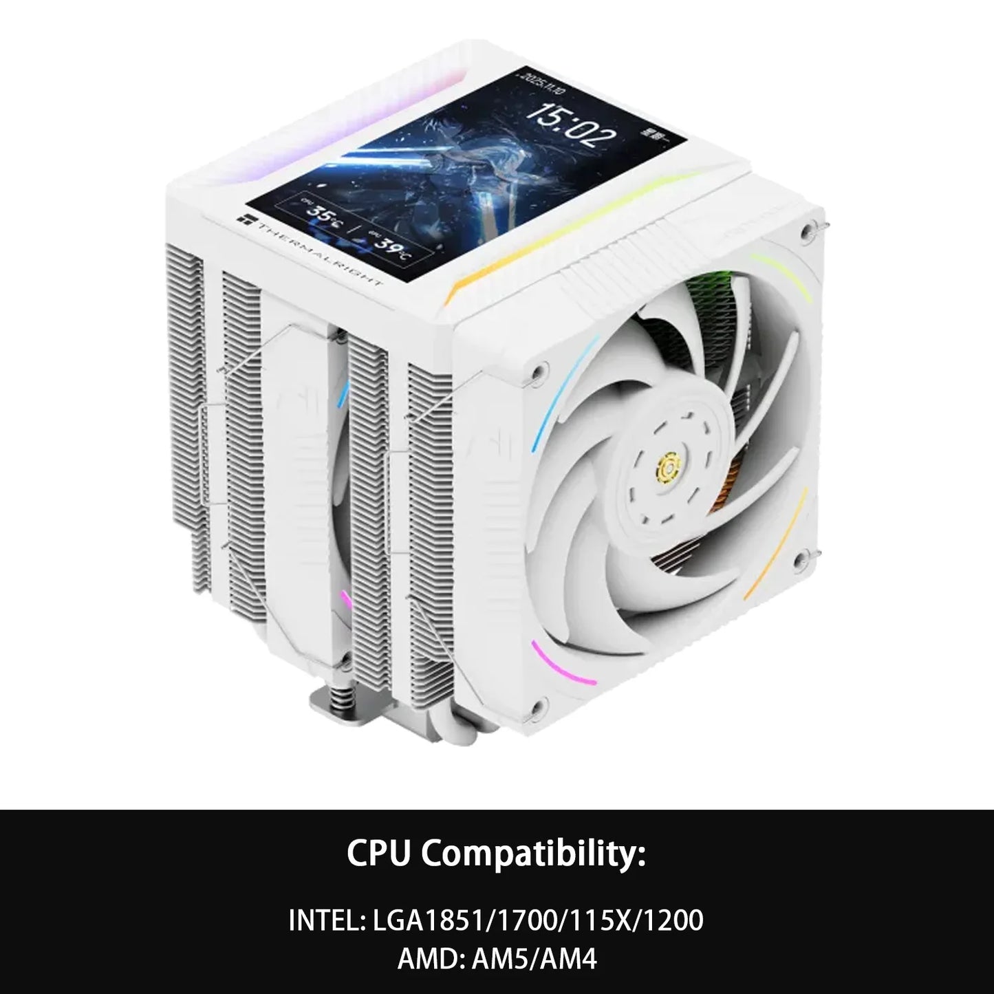 Thermalright Peerless Assassin 120 ARGB Digital Black CPU Air Cooler Supports LGA1851/1700/115X/1200/ AMD AM4/AM5