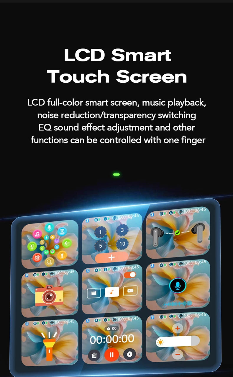 【AI Translator Earbuds】HTC NE25 Bluetooth Earphones LCD Touch Screen Sport Wireless Headphones Long Life with HD Mic